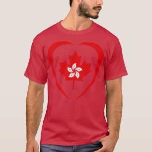 Hong Kong Canadian Multinational Patriot Flag Hear T-Shirt