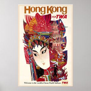 Hong Kong China Asia Vintage Travel Poster