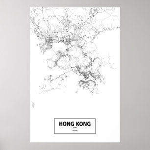 Hong Kong, China (black on white) Poster