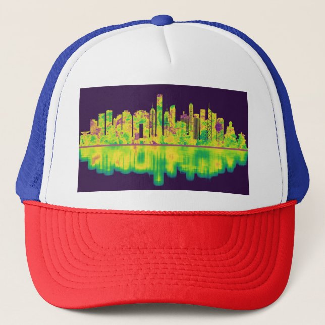 Hong Kong China Skyline Trucker Hat (Front)
