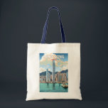 Hong Kong China Travel Art Vintage Tote Bag<br><div class="desc">Hong Kong retro vector travel design. A Blend of East and West: Hong Kong boasts a captivating blend of Chinese and Western influences.</div>