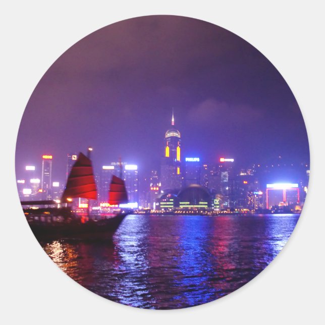 Hong Kong Classic Round Sticker (Front)