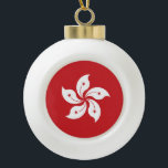 Hong Kong Flag Ceramic Ball Christmas Ornament<br><div class="desc">Hong Kong Flag Feel free to modify the design according to your own preferences. You may change the design location, orientation, background colours and size. Also, you may add your own text, or slogan set its font, location and size, all in order to create the ultimate personal gift for you...</div>