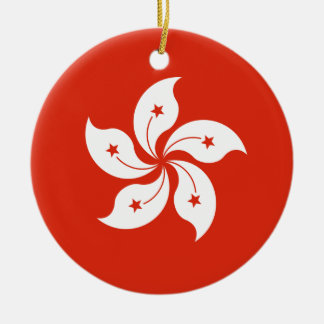 Hong Kong Flag Ceramic Tree Decoration