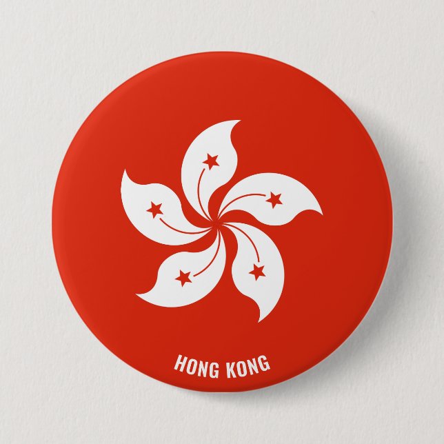 Hong Kong Flag Charming Patriotic 7.5 Cm Round Badge (Front)