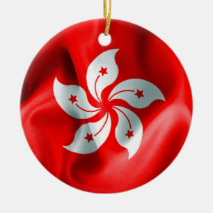 Hong Kong Flag Double-Sided Christmas Ornament