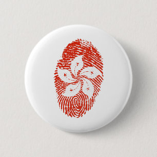 Hong Kong Flag Fingerprint Country Pride 6 Cm Round Badge