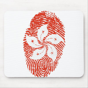 Hong Kong Flag Fingerprint Country Pride Mouse Pad