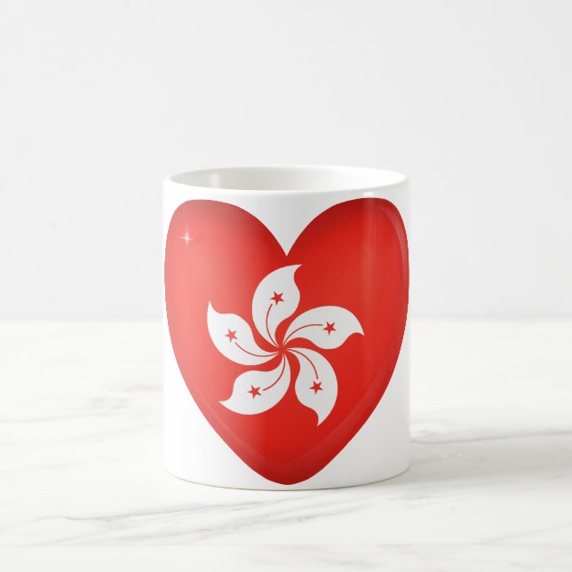 Hong Kong Flag Heart Coffee Mug (Center)