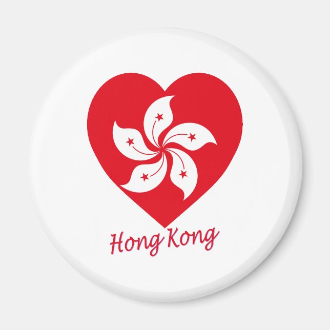 Hong Kong Flag Heart Magnet (Front)