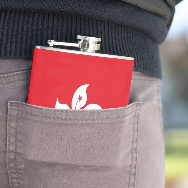 Hong Kong flag Hip Flask (In Situ)