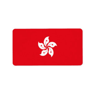 Hong Kong flag Label