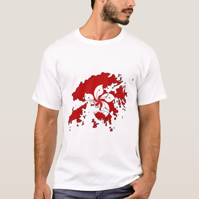 Hong Kong flag map T-Shirt (Front)