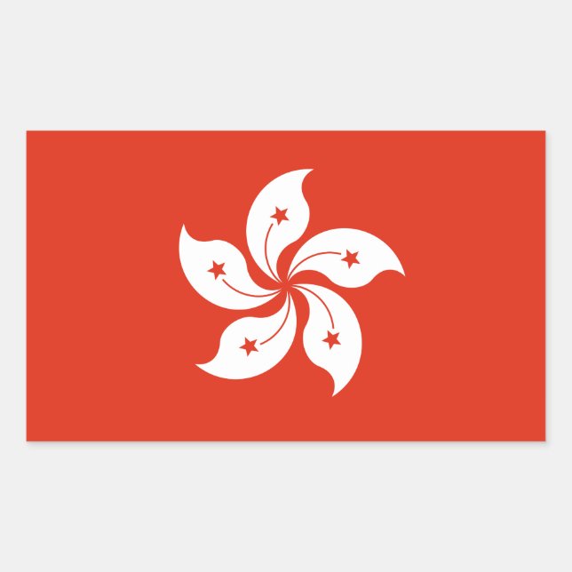 Hong Kong Flag Rectangular Sticker (Front)