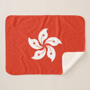 Hong Kong Flag Sherpa Blanket