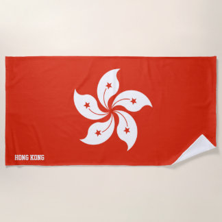 Hong Kong Flag Splendid Patriotic Beach Towel