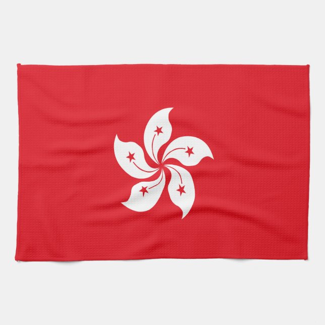 Hong Kong flag Tea Towel (Horizontal)