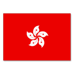 Hong Kong Flag White Orchid on Red Table Number