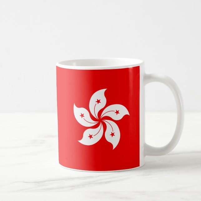 Hong Kong Flag White Orchid Symbol on red Coffee Mug (Right)