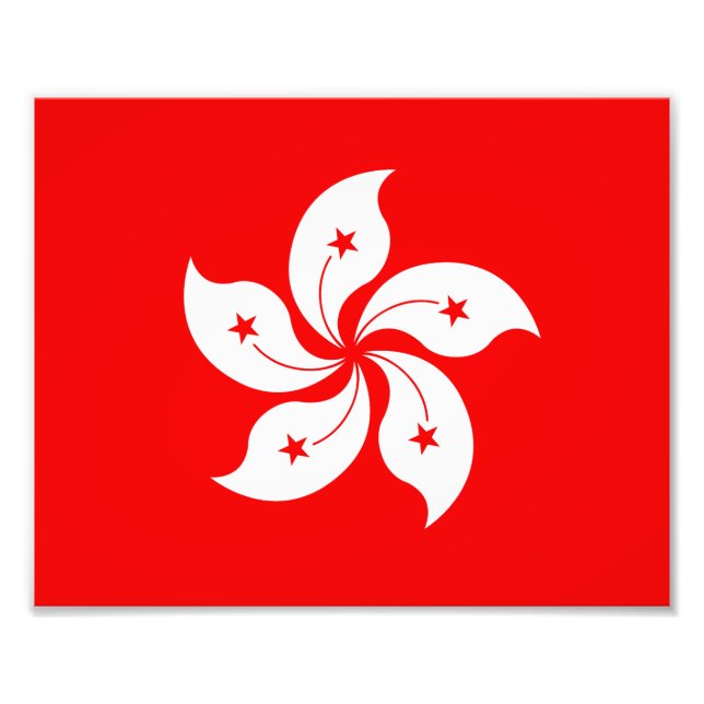 Hong Kong Flag White Orchid Symbol Photo Print (Front)