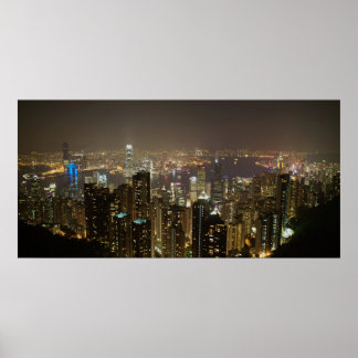 Hong Kong Harbour (night scene) Poster