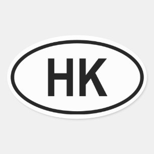Hong Kong "HK" Oval Sticker