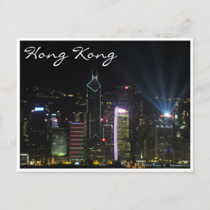 hong kong light show postcard