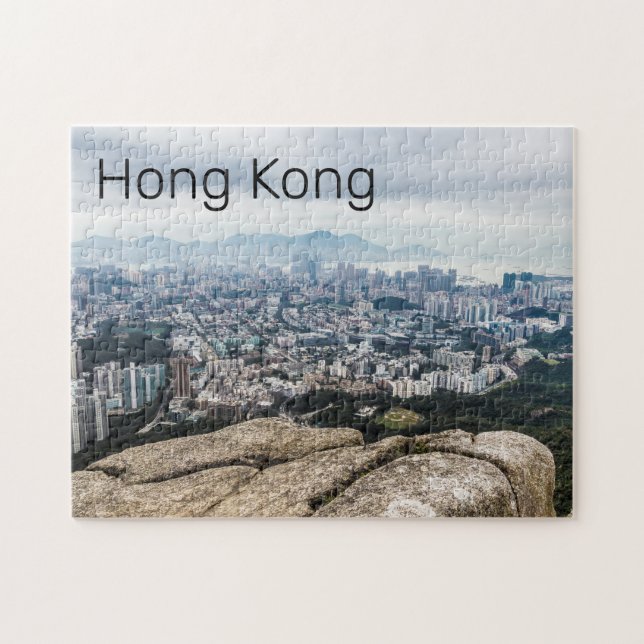 Hong Kong Lion Rock Hill Skyline Panorama Souvenir Jigsaw Puzzle (Horizontal)
