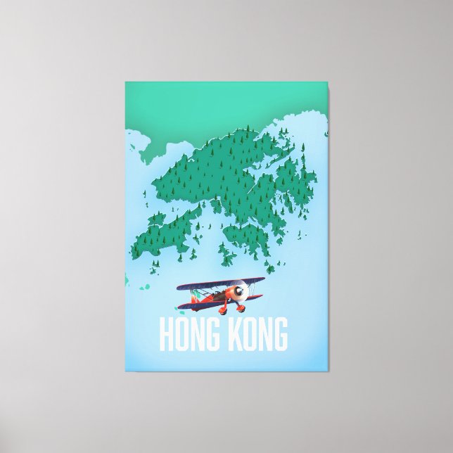 Hong Kong Map Canvas Print (Front)