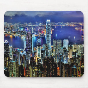 Hong Kong night skyline Mouse Pad