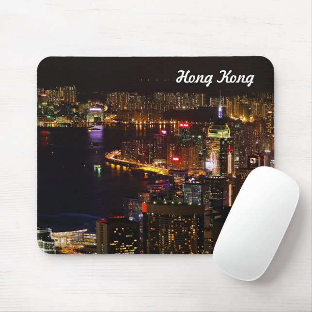 Hong Kong Nightscape Travel Mouse Pad (With Mouse)