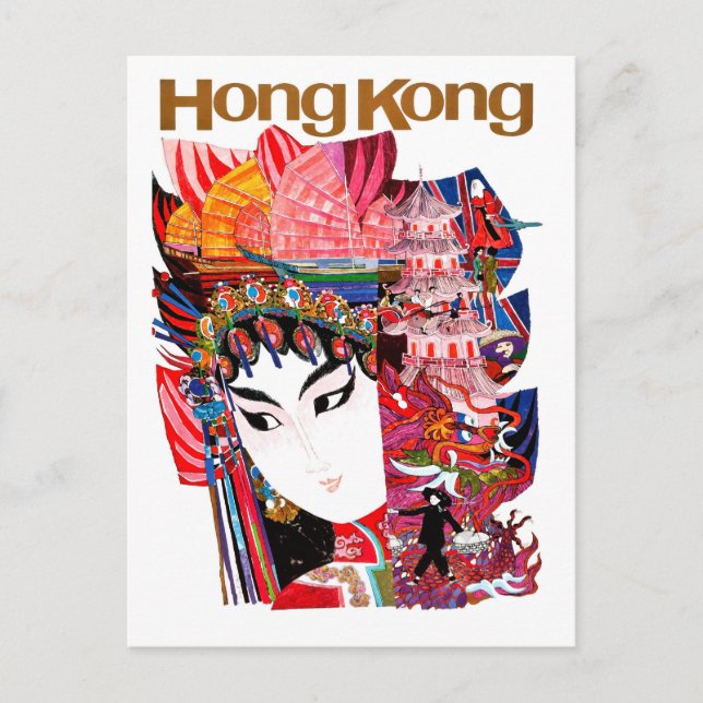 Hong Kong, Orient, tourist attractions, Geisha Postcard (Front)