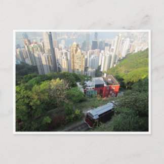 hong kong peak tram postcard