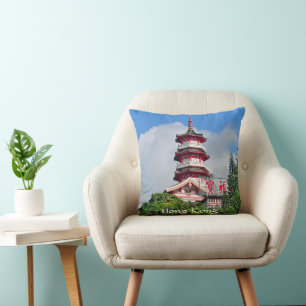Hong Kong Pearl of the Orient Throw Pillow