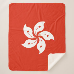 Hong Kong Rectangular Sticker Sherpa Blanket