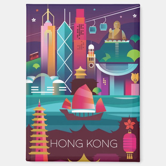 Hong Kong Refrigerator Magnet (Front)