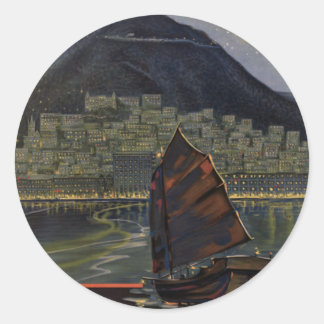 Hong Kong ~ Riviera of the Orient Classic Round Sticker