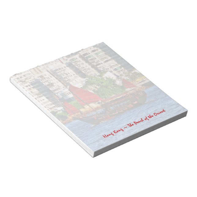 Hong Kong Sampan The Pearl of the Orient Notepad (Angled)