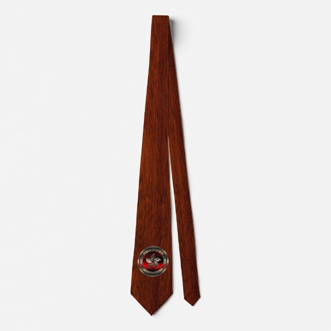 Hong Kong Seal on Mahogany Print Tie (Front)