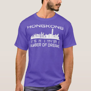 Hong Kong Skyline GPS Coordinates Capital City 2 T-Shirt