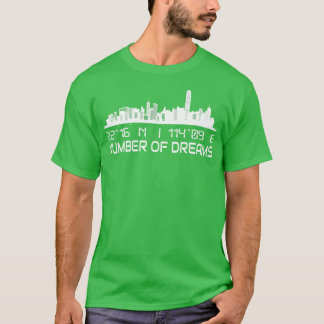 Hong Kong Skyline Gps Coordinates Capital City T-Shirt