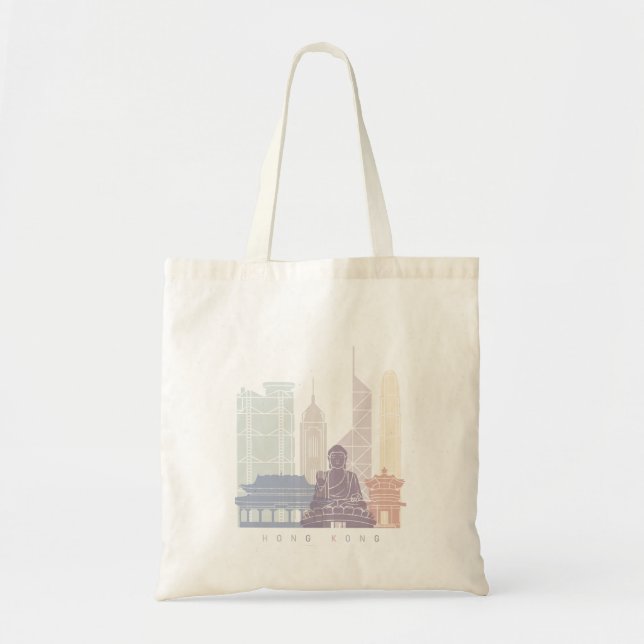 HONG KONG SKYLINE POSTER PASTEL TOTE BAG (Front)