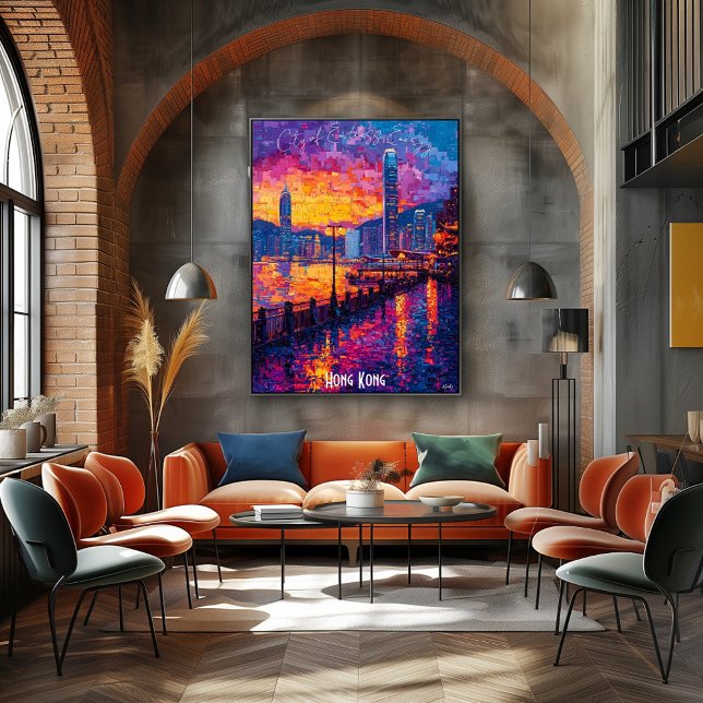 Hong Kong Skyline Poster – Vibrant Asian City Art (Creator Uploaded)