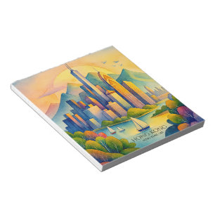 Hong Kong Skyline Watercolor Travel Notepad
