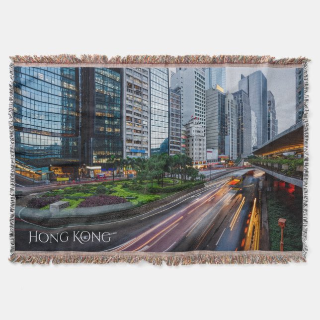 Hong Kong Traffic custom throw blanket (Front)