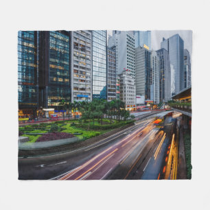Hong Kong Traffic fleece blanket