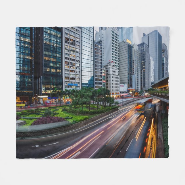 Hong Kong Traffic fleece blanket (Front (Horizontal))