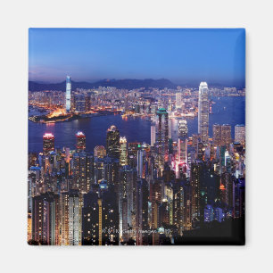 Hong Kong Victoria Harbour at Night Magnet