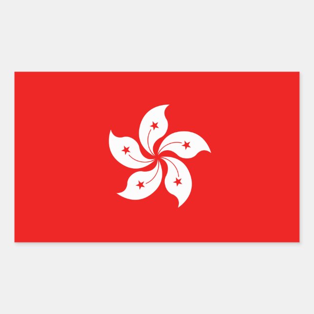 Hong Kong White Orchid Symbol Rectangular Sticker (Front)