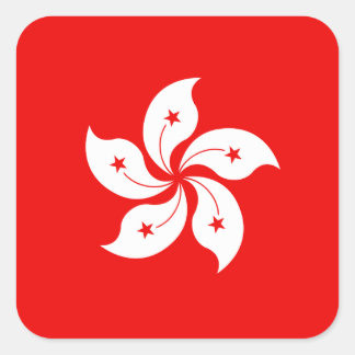 Hong Kong White Orchid Symbol Square Sticker